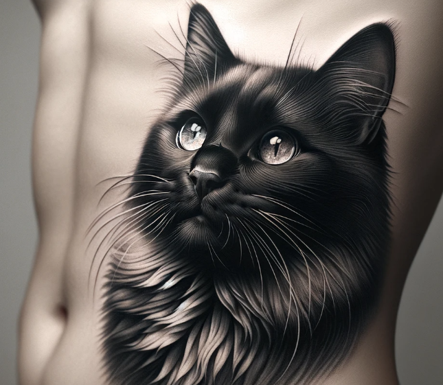 cat watercolor tattoo